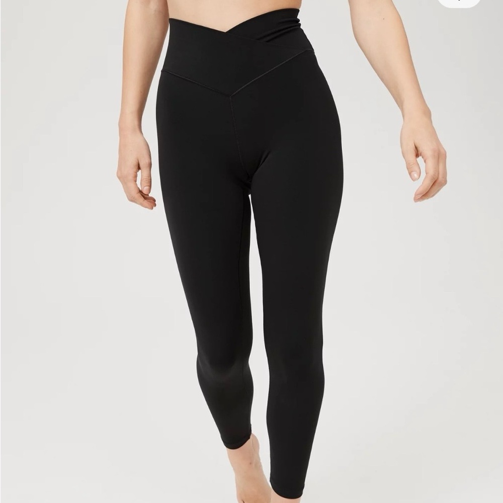 2 Pairs Aerie OFFLINE Black Crossover Waist Leggings